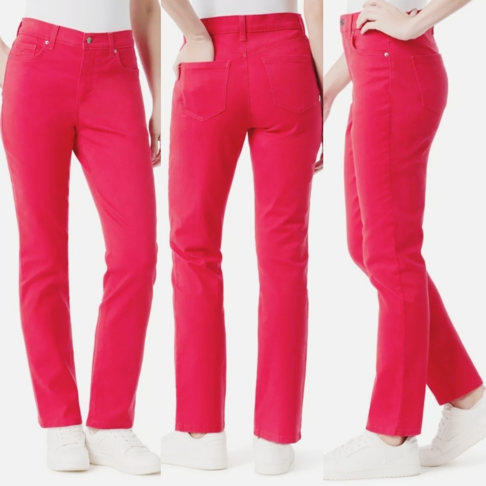Gloria Vanderbilt Women's Amanda Classic Colar Jeans In Pinkish Red, Size 6